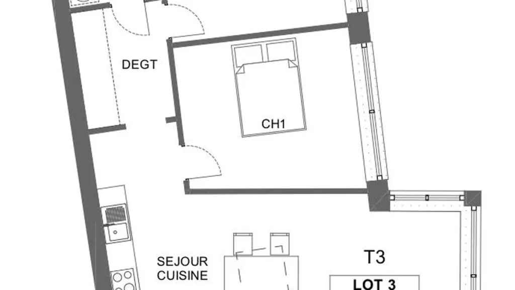 Plan d'un appartement du programme Quai Saint-Maurand à Douai