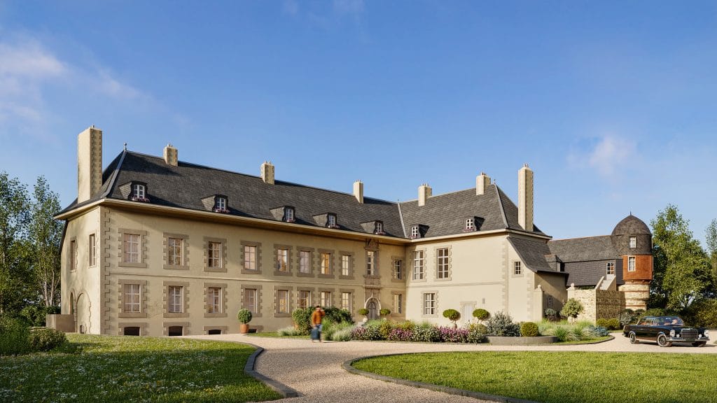 Un Château en Bretagne Né au XVe siècle et sublimé à la Renaissance, ce joyau d’architecture en granit et schiste séduit par son élégante silhouette en L et sa tour colombier du XVIIe siècle.