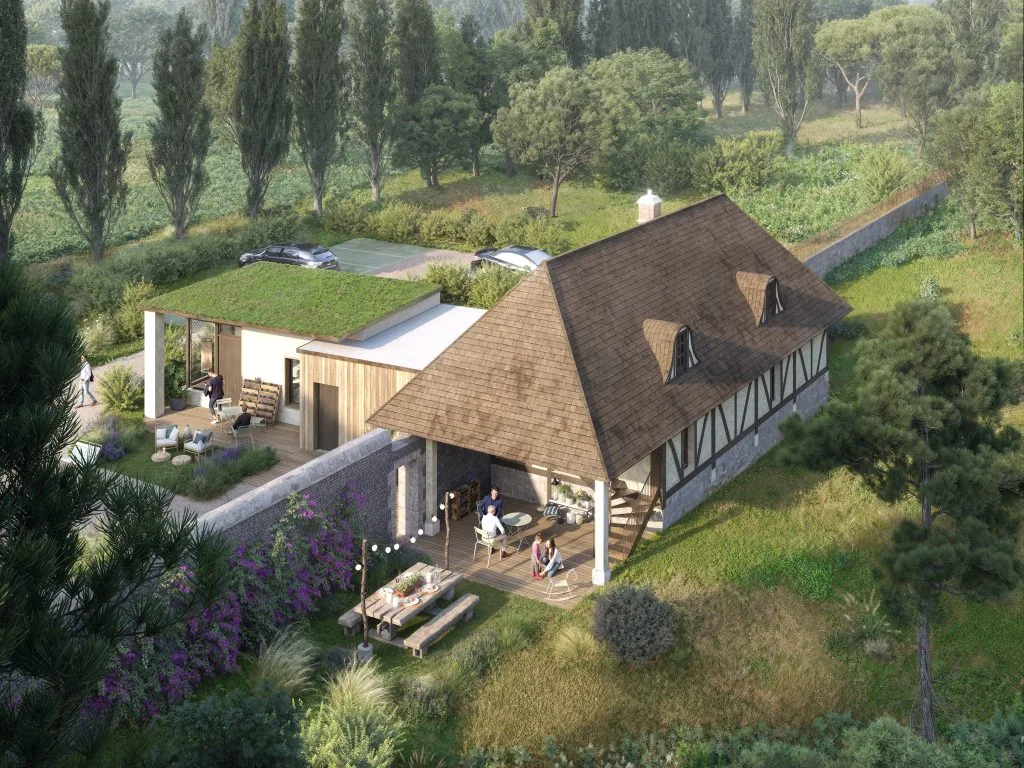 manoir de gonfreville dependances vue aerienne final v4